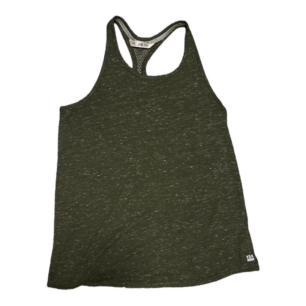 VICTORIA'S Secret VSX Sport Green Heathered Racerback Tank Size Large
